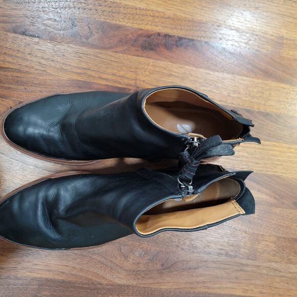 Sarto Nemi Black Leather Zip Up  Booties  Size 6.5 - Picture 6 of 14